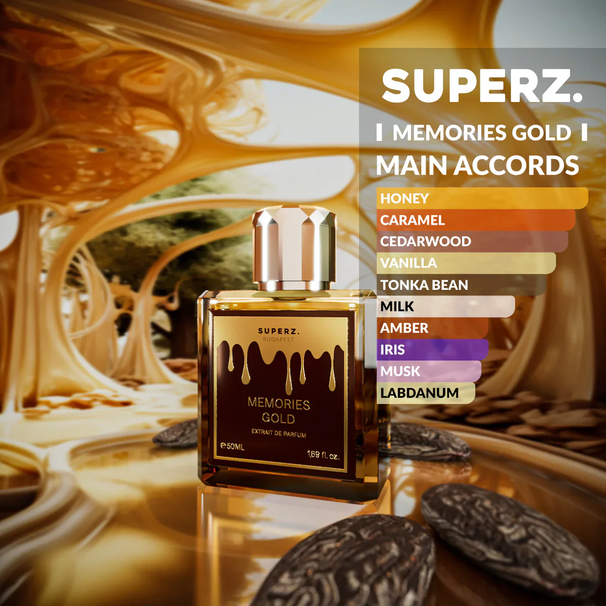 Memories Gold - 50 ml Extrait De Parfum - Unisex - with new box design - Image 2